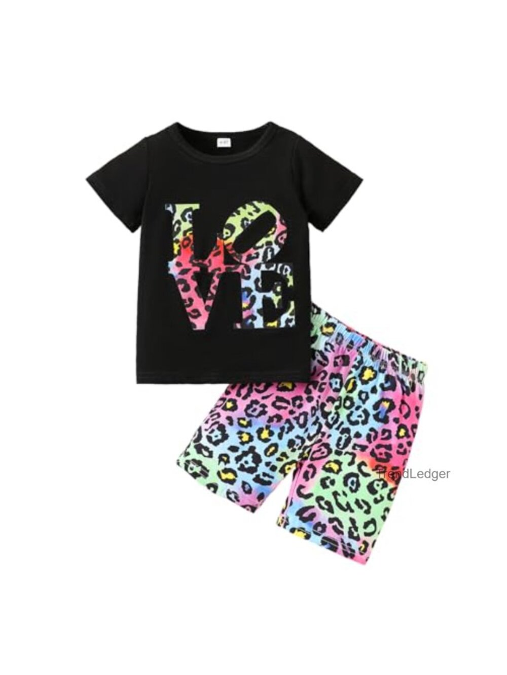 Toddler Girl Butterfly Print Short Sleeve T-Shirt Shorts Set